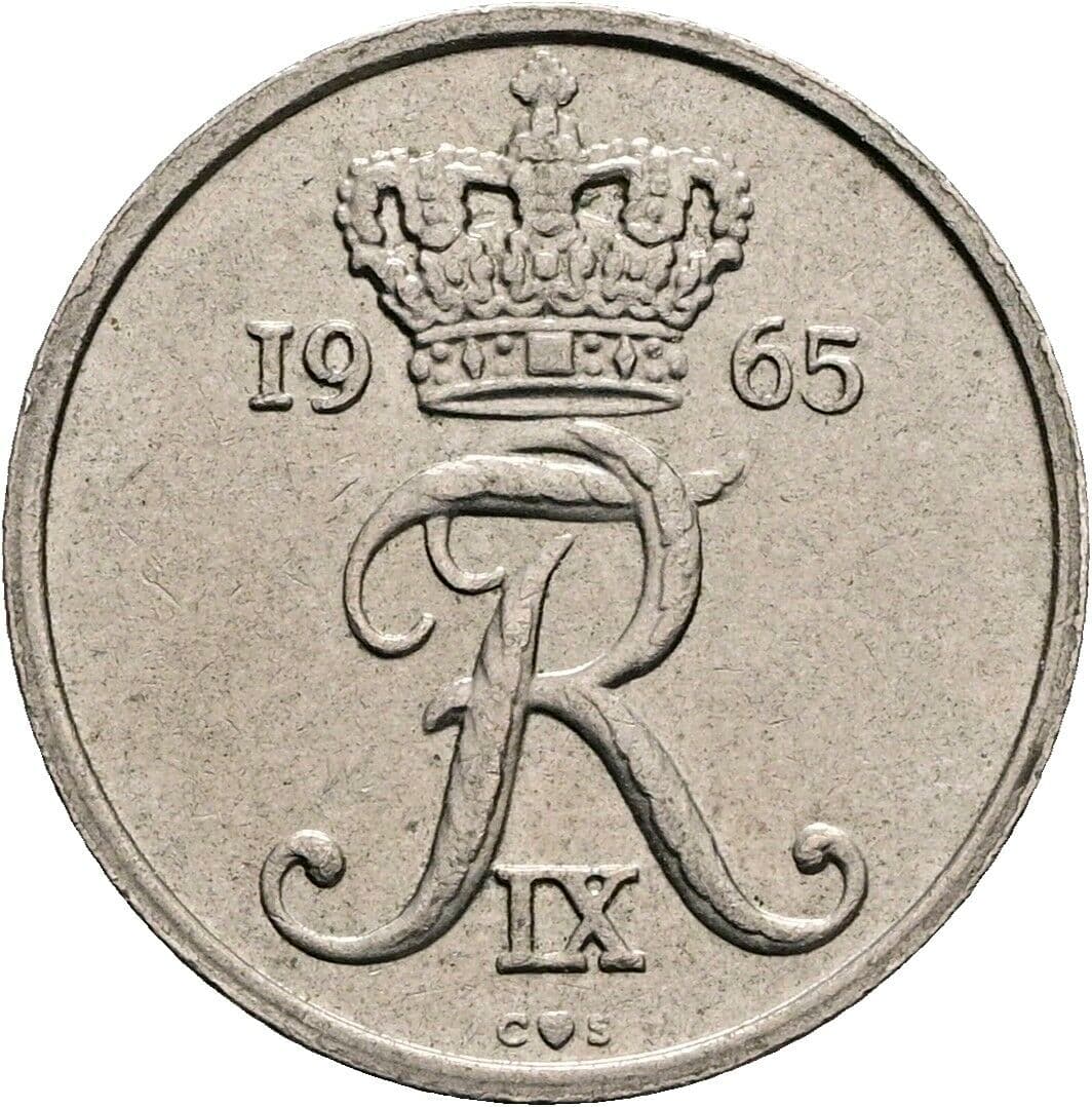 10 Öre Friedrich IX. (1947-1972) 1965 – Rückseite