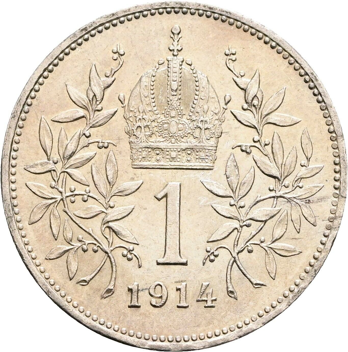 1 Krone Franz Joseph I. 1848-1916 1914 – Rückseite