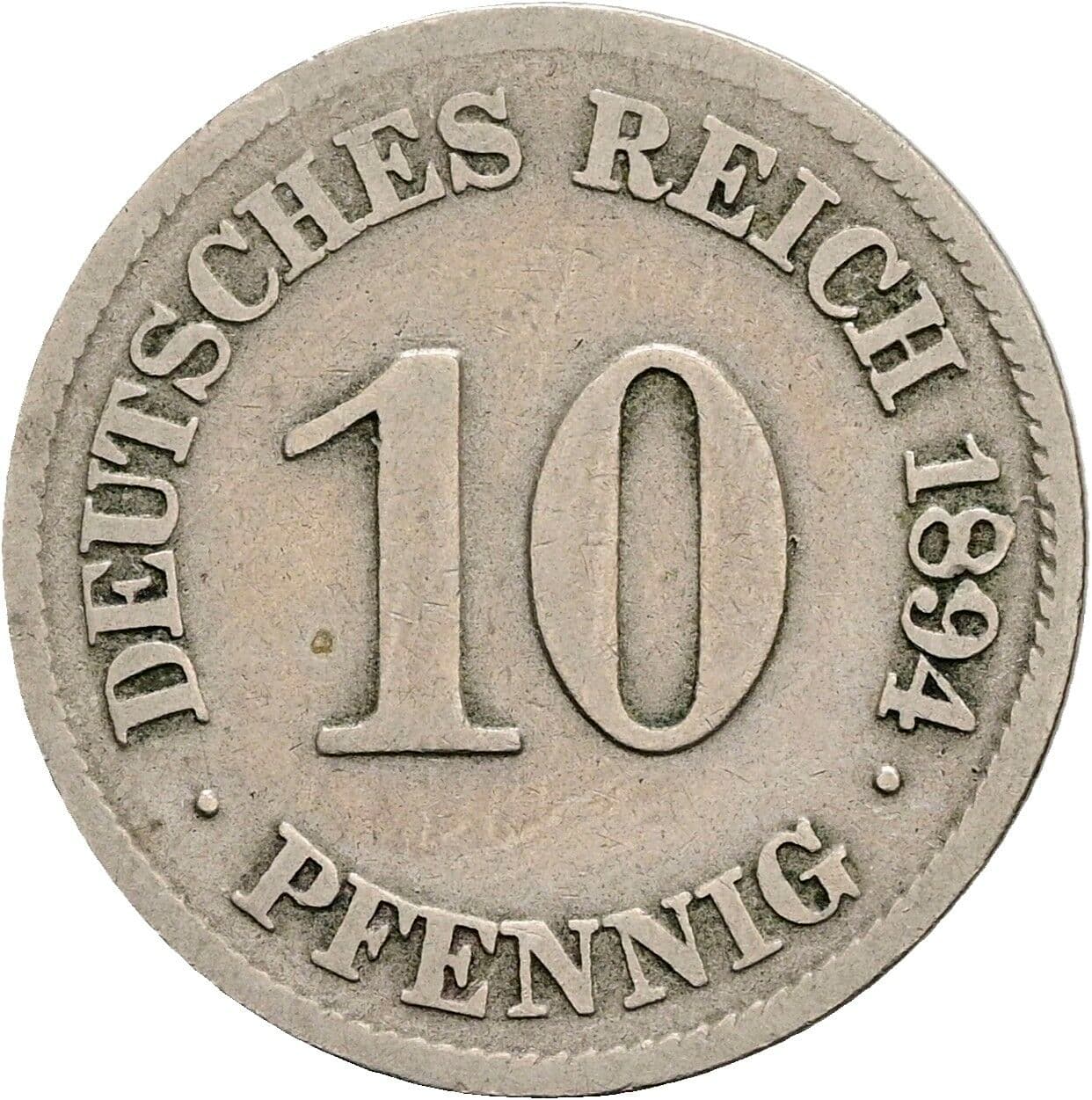 10 Pfennig 1894 E – Vorderseite