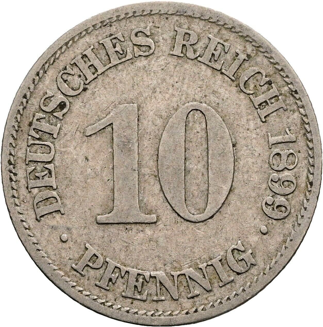 10 Pfennig 1899 E – Vorderseite