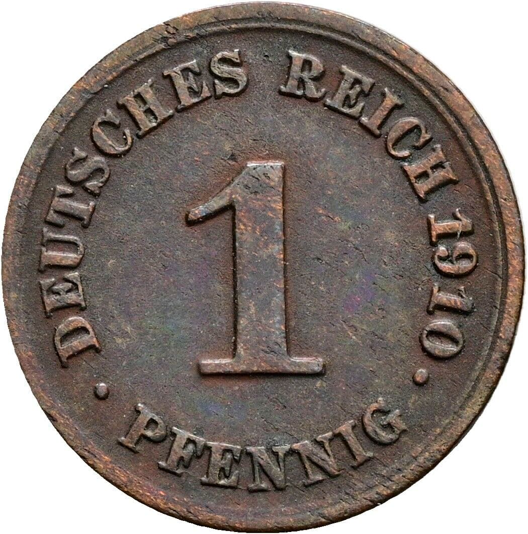 1 Pfennig 1910 F – Vorderseite