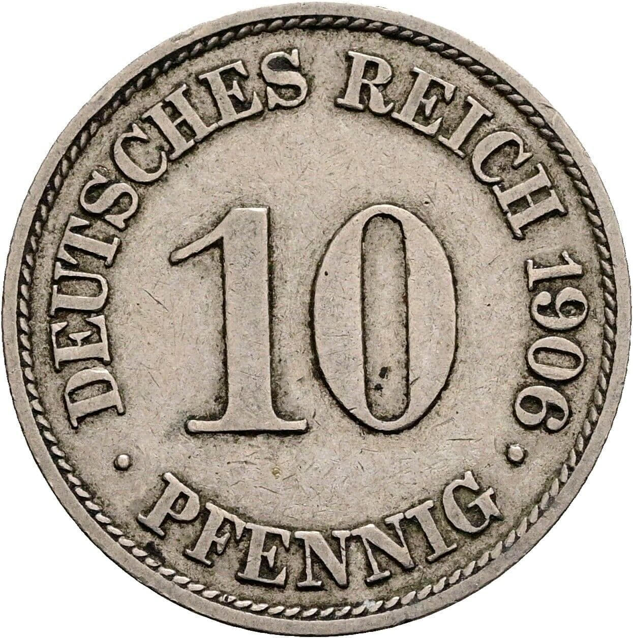 10 Pfennig 1906 A – Vorderseite