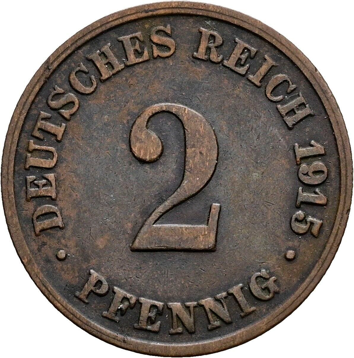 2 Pfennig 1915 D – Vorderseite