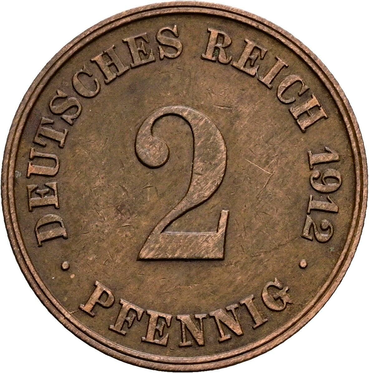 2 Pfennig 1912 J – Vorderseite