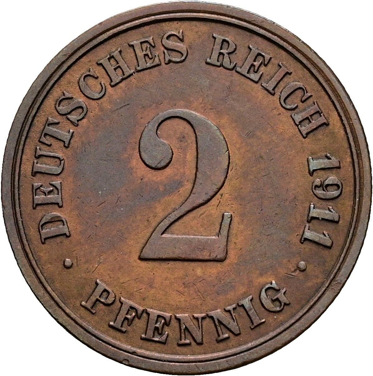 2 Pfennig 1911 G – Vorderseite