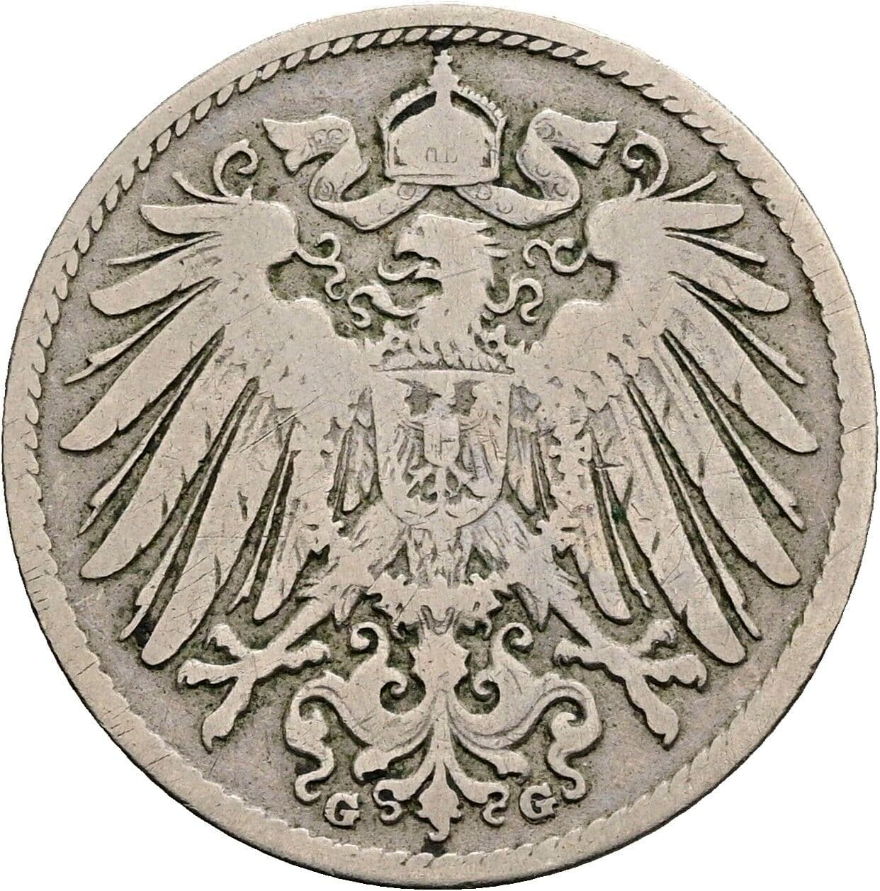 10 Pfennig 1897 G – Rückseite