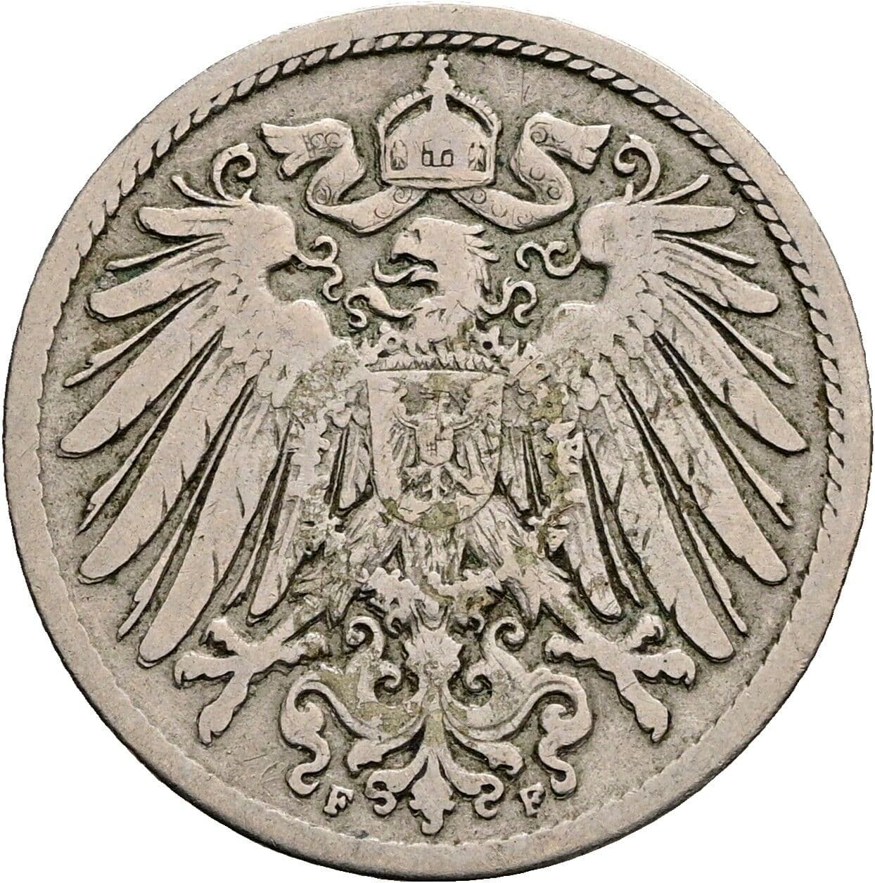 10 Pfennig 1896 F – Rückseite