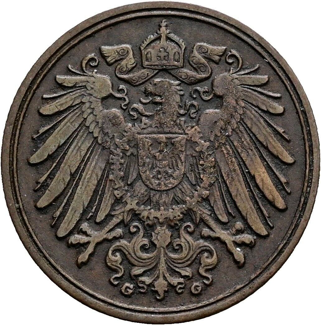 1 Pfennig 1908 G – Rückseite