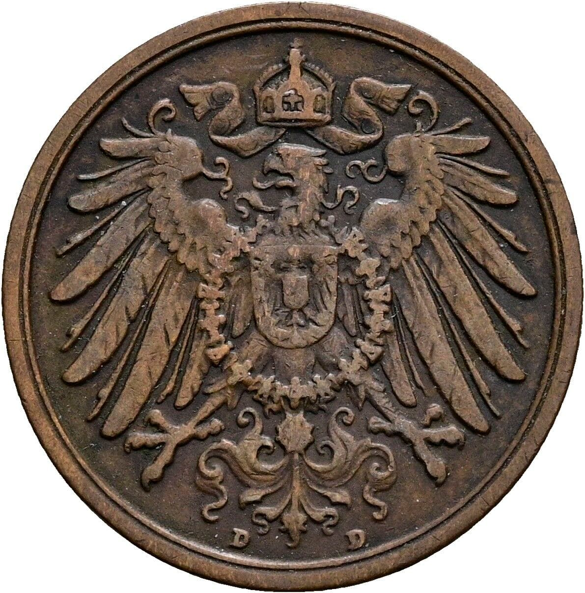 2 Pfennig 1915 D – Rückseite