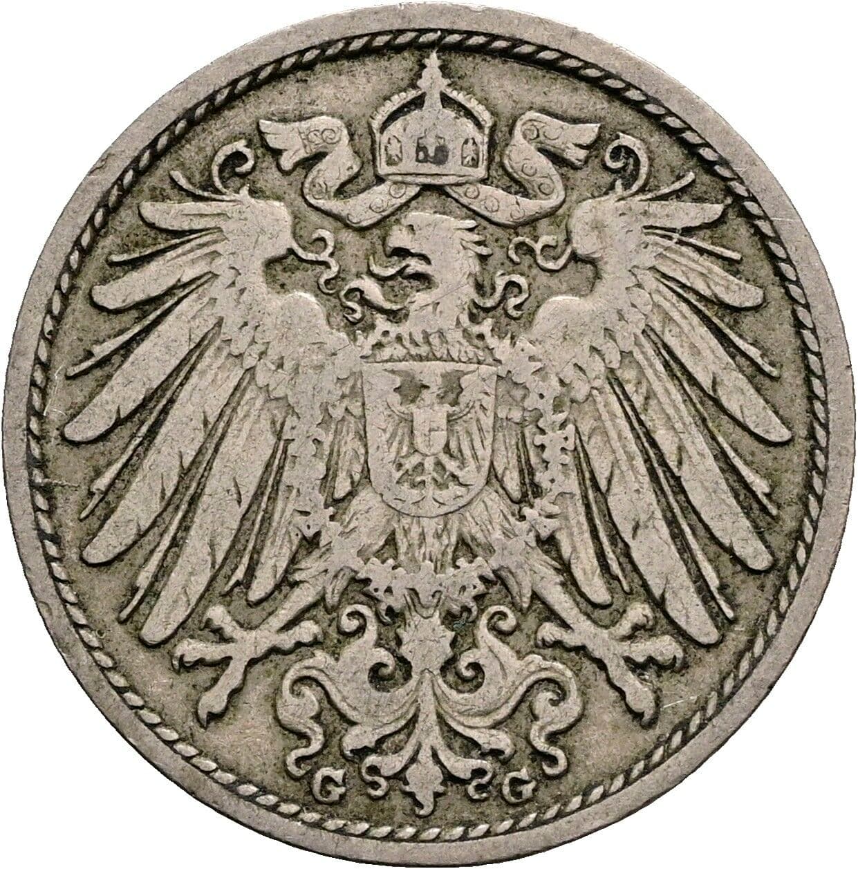10 Pfennig 1902 G – Rückseite