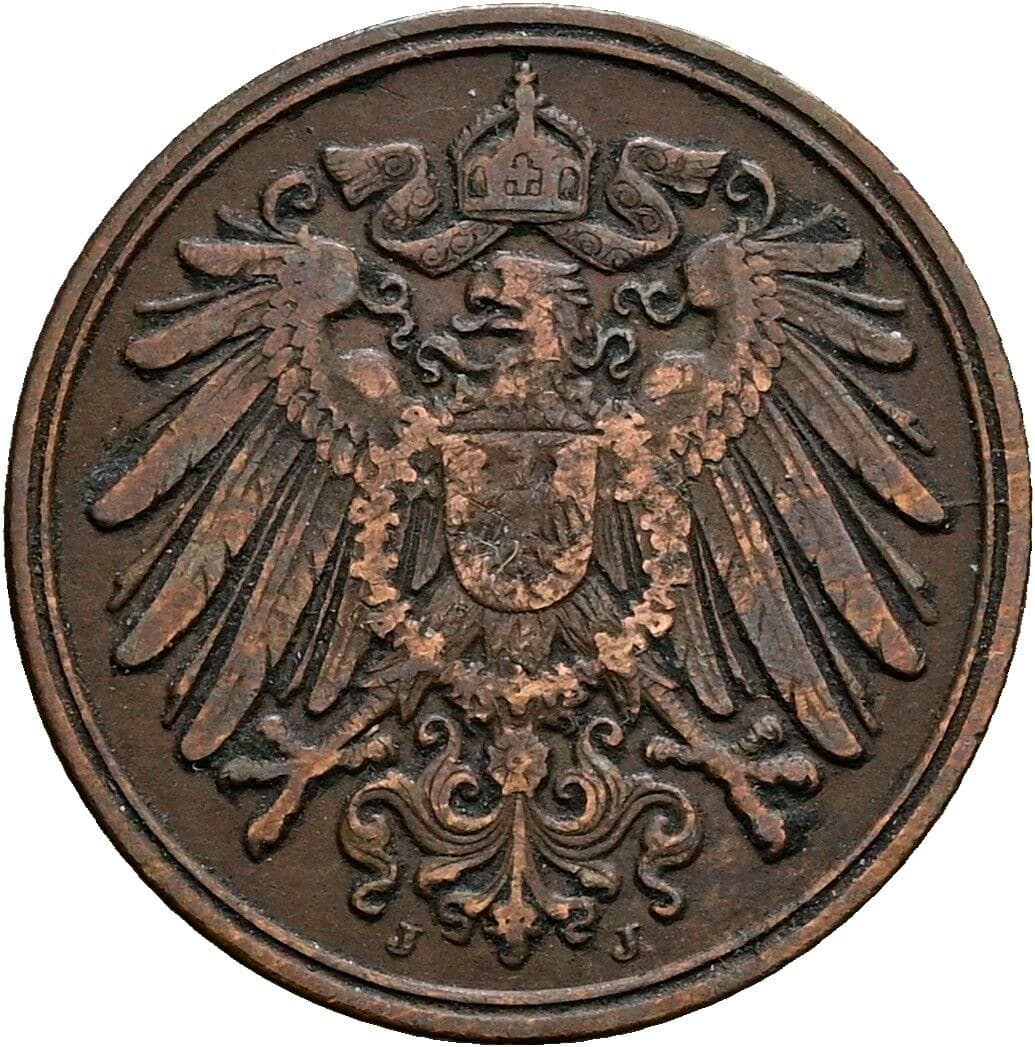 1 Pfennig 1911 J – Rückseite