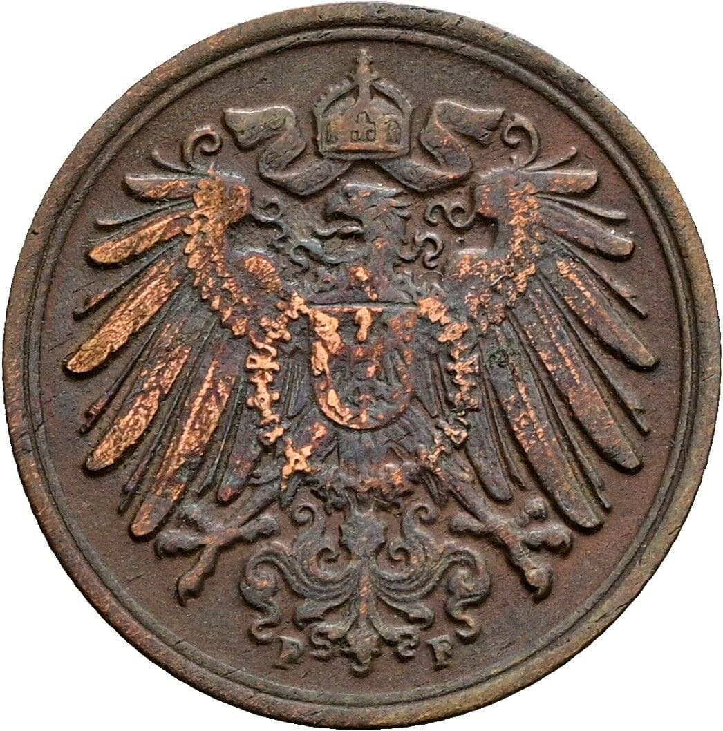 1 Pfennig 1910 F – Rückseite