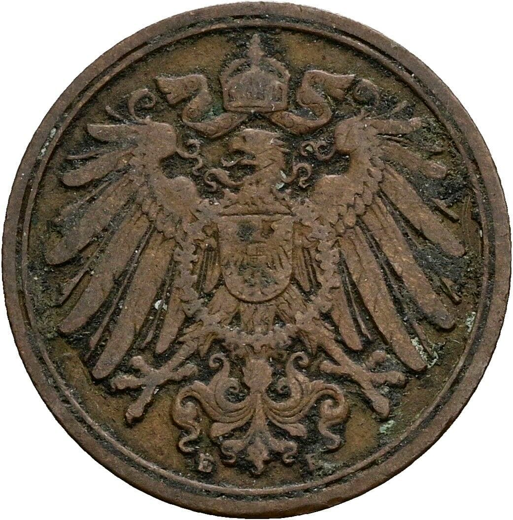 1 Pfennig 1895 E – Rückseite