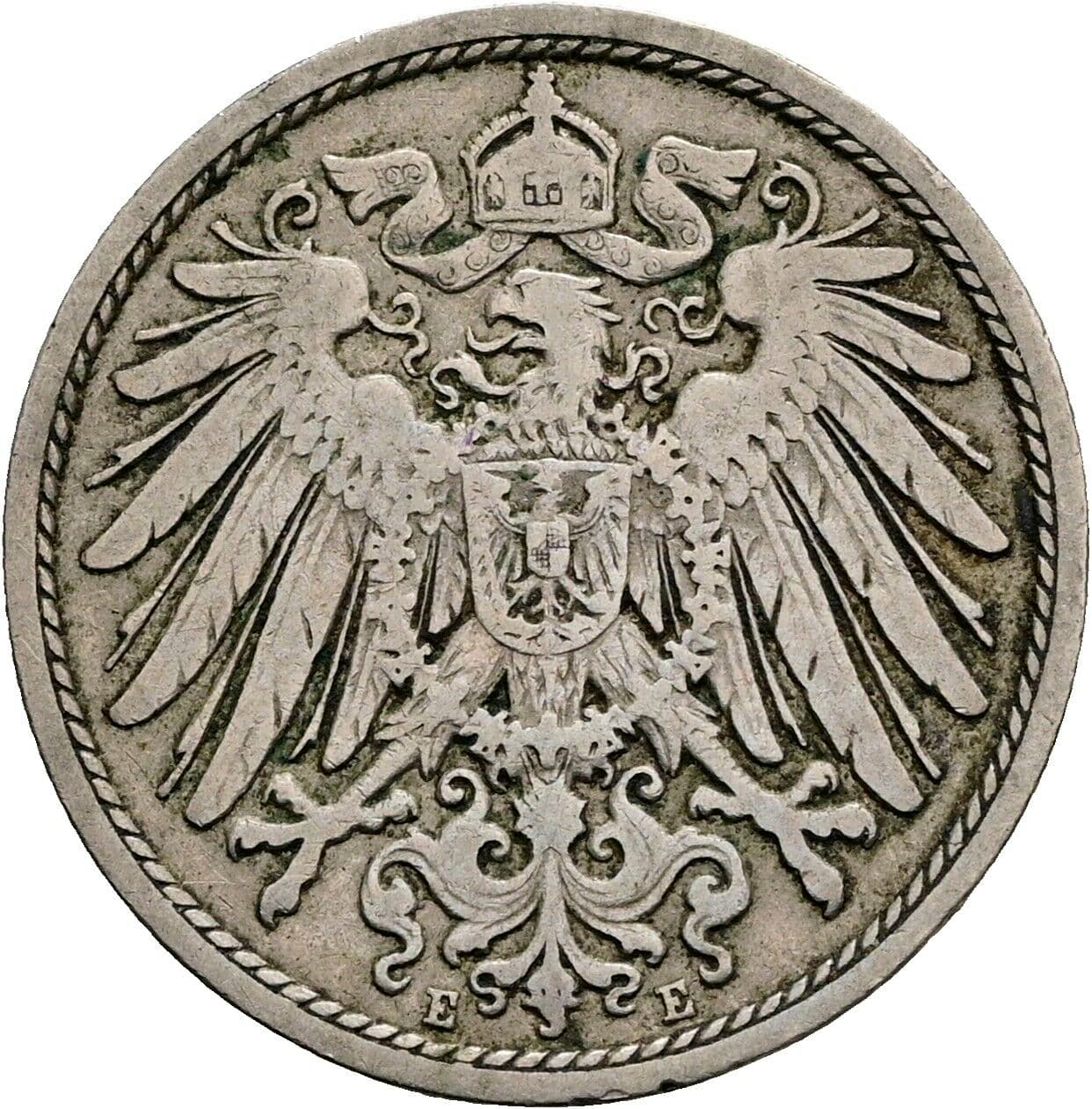 10 Pfennig 1901 E – Rückseite