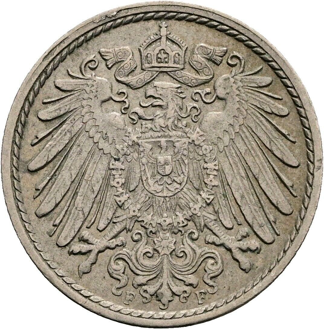5 Pfennig 1913 F – Rückseite