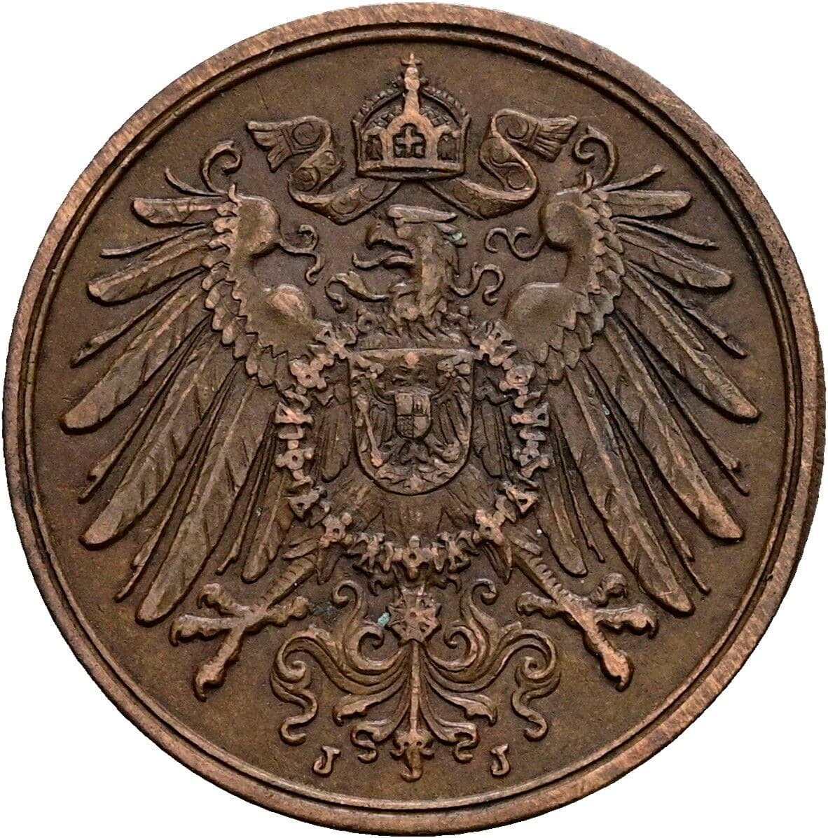 2 Pfennig 1912 J – Rückseite