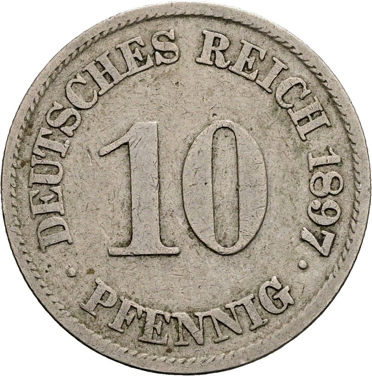 10 Pfennig 1897 A – Vorderseite