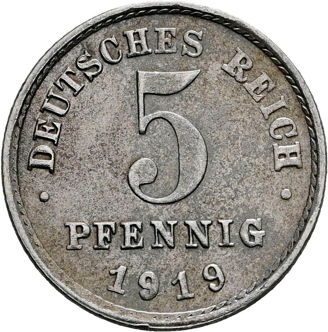 5 Pfennig 1919 E – Vorderseite