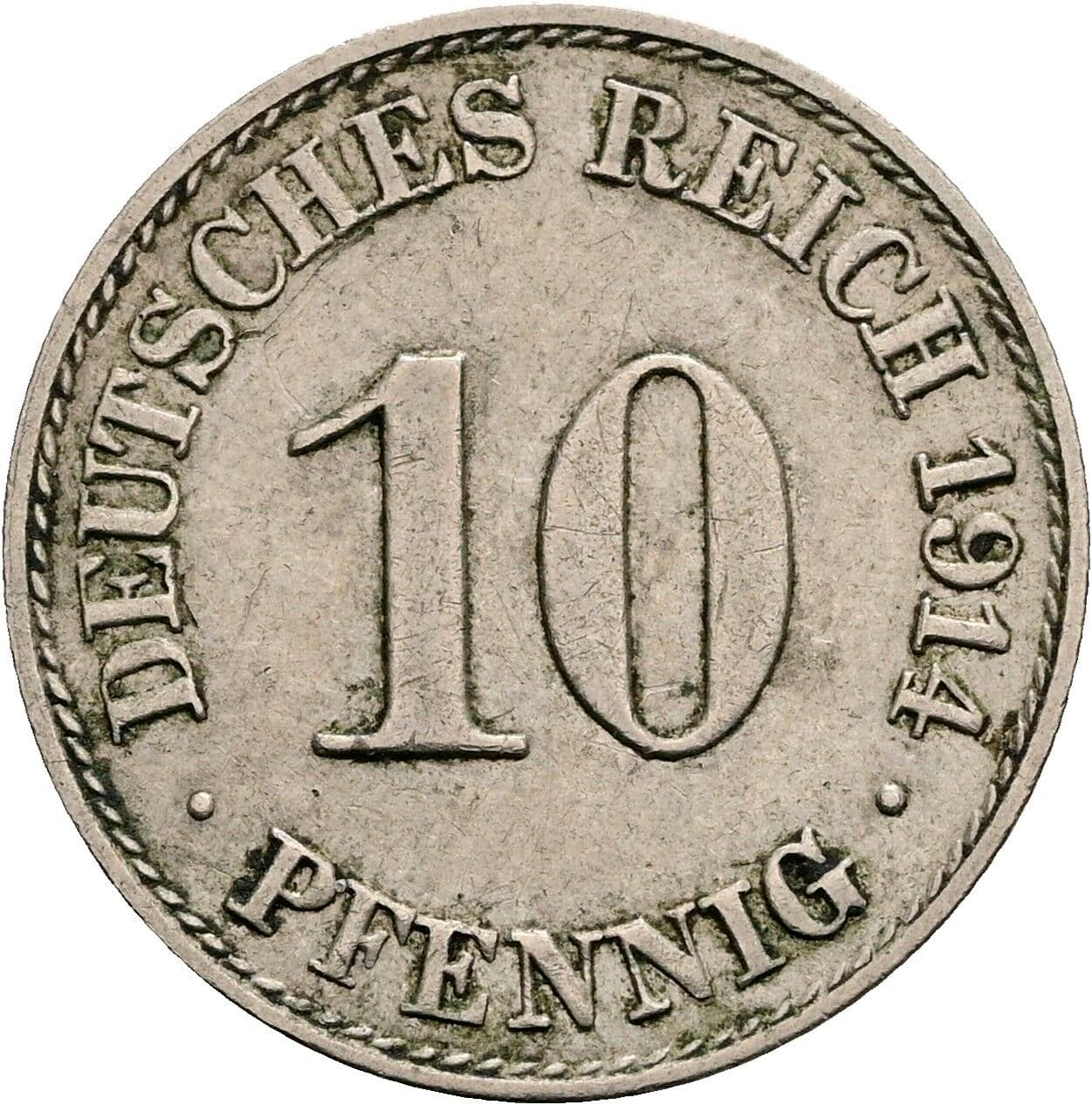 10 Pfennig 1914 A – Vorderseite