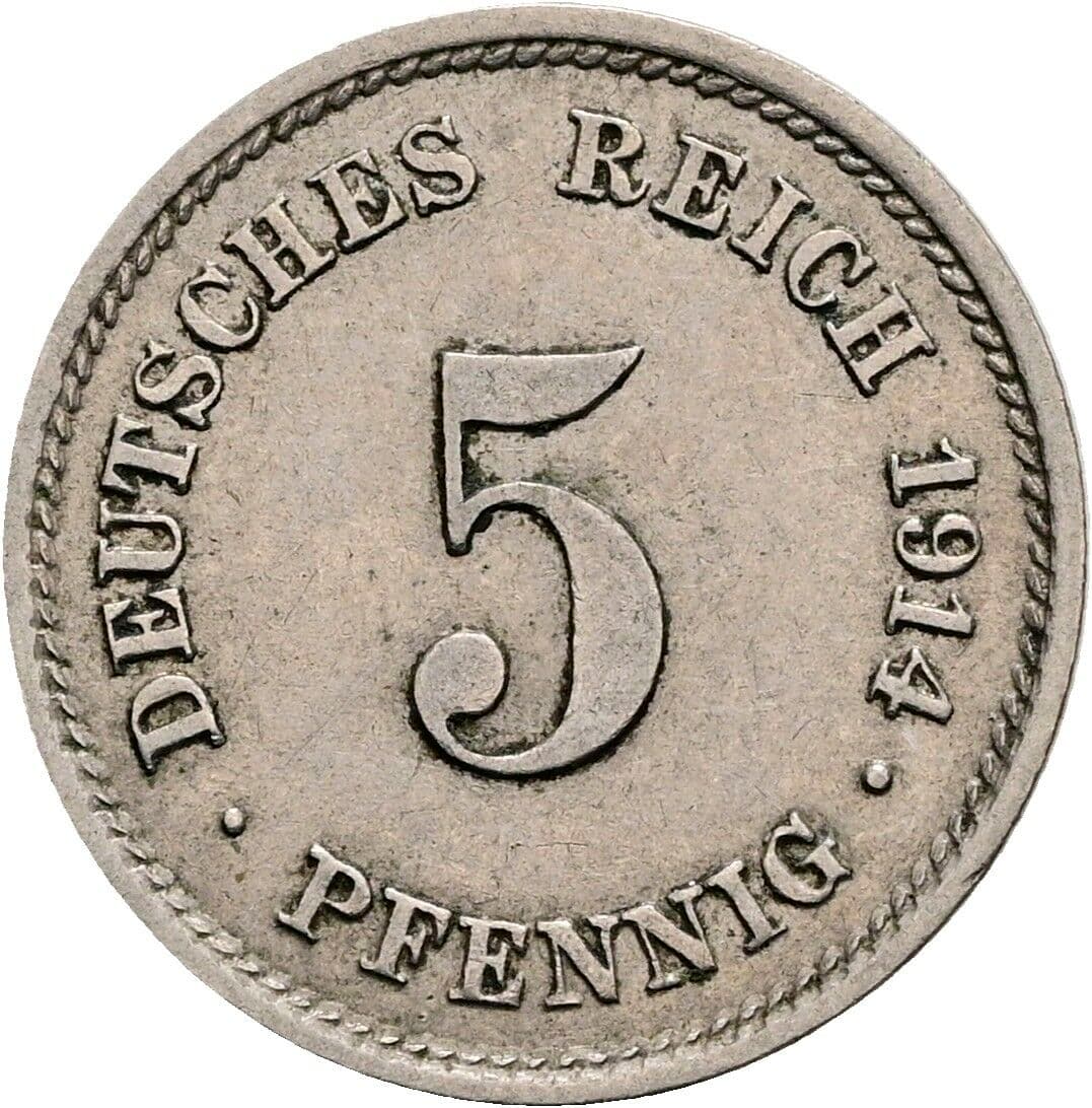 5 Pfennig 1914 G – Vorderseite