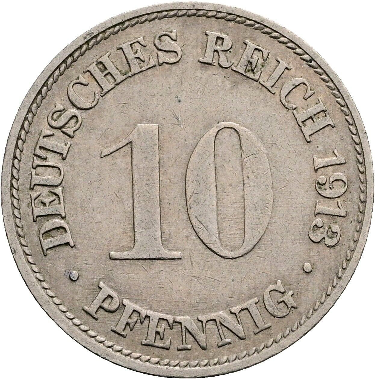 10 Pfennig 1913 G – Vorderseite