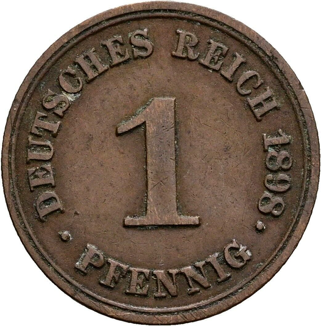 1 Pfennig 1898 F – Vorderseite