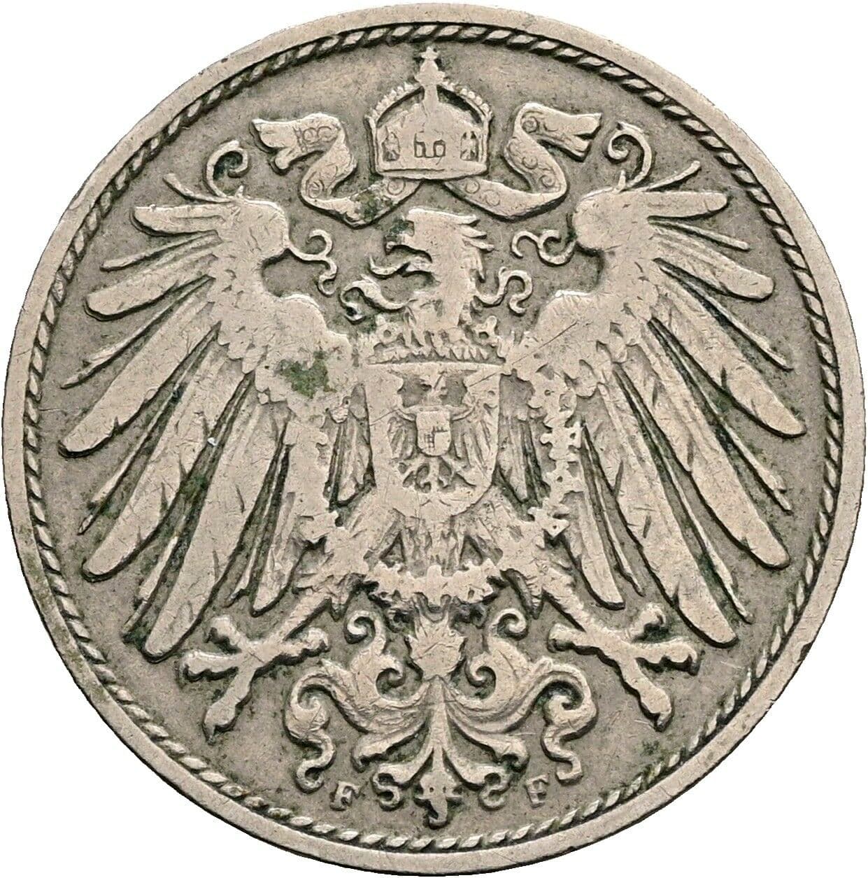 10 Pfennig 1906 F – Rückseite