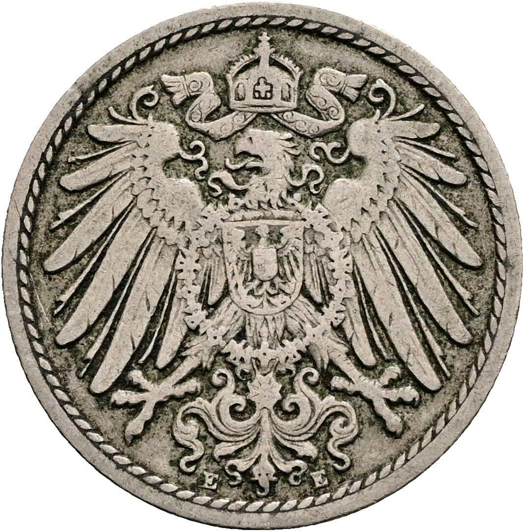 5 Pfennig 1901 E – Rückseite