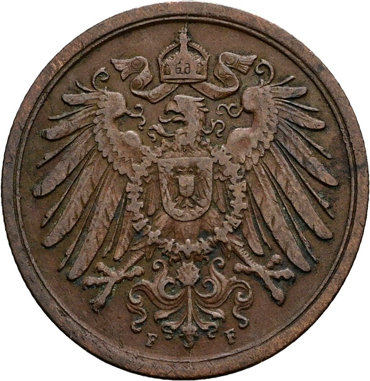 2 Pfennig 1906 F – Rückseite