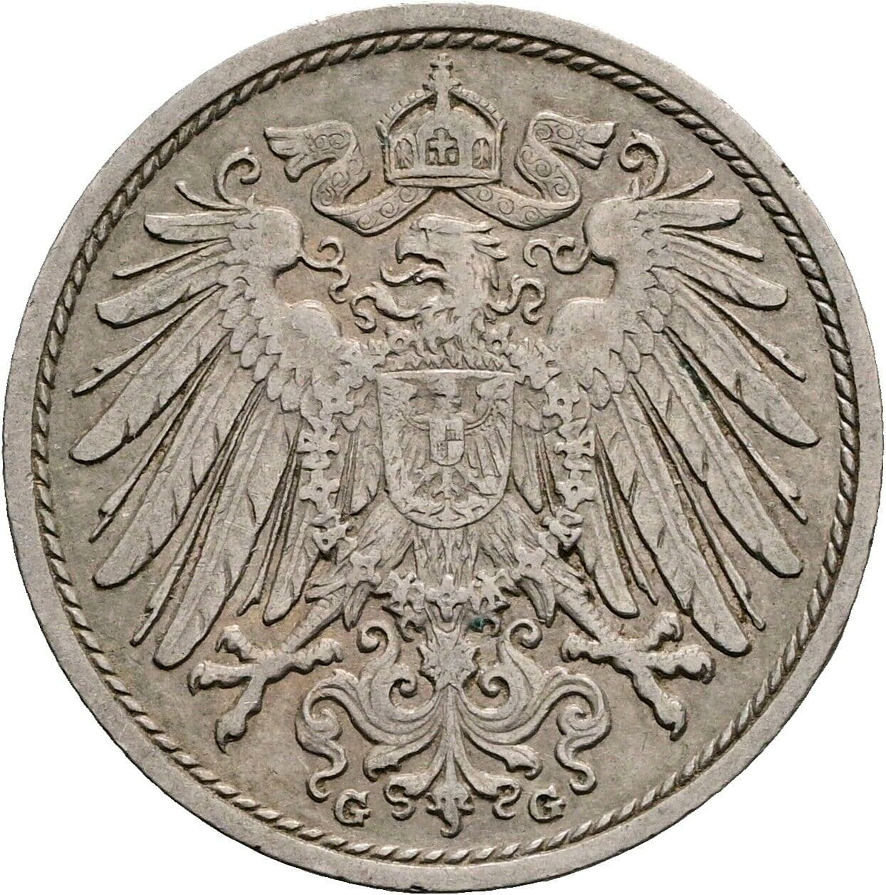 10 Pfennig 1908 G – Rückseite