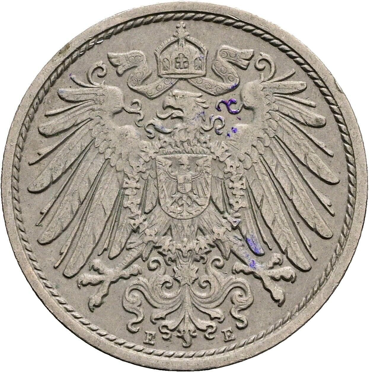 10 Pfennig 1912 E – Rückseite
