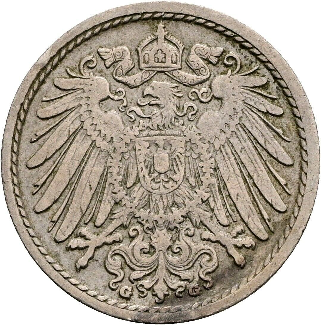 5 Pfennig 1901 G – Rückseite