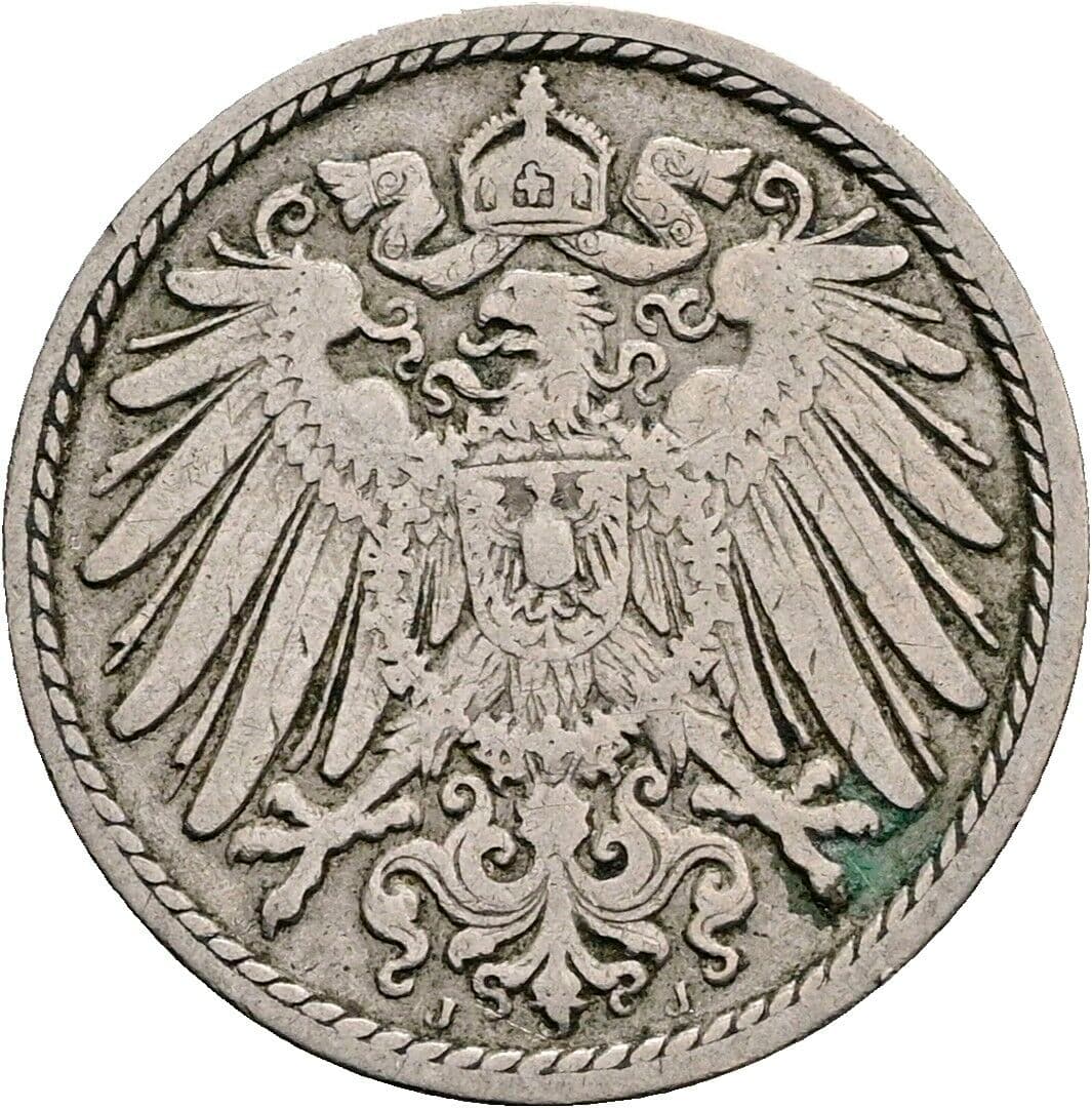 5 Pfennig 1903 J – Rückseite