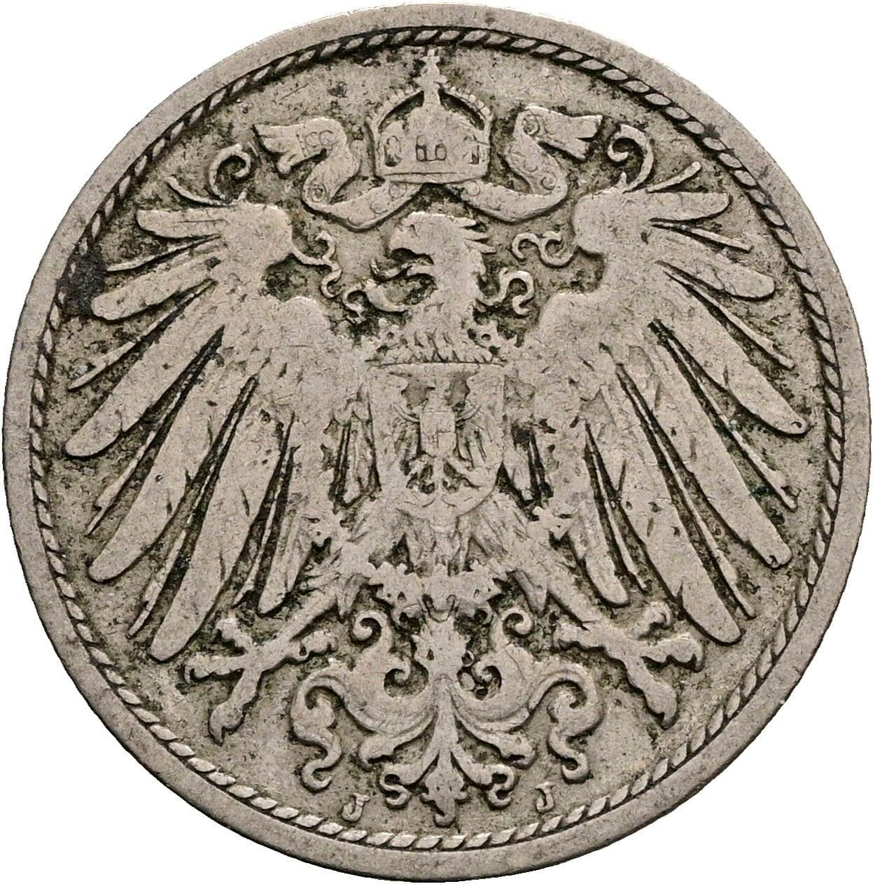 10 Pfennig 1890 J – Rückseite