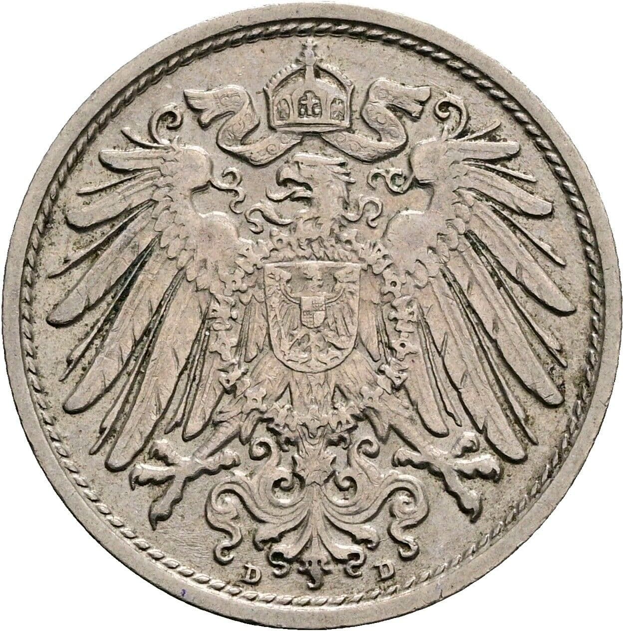 10 Pfennig 1914 D – Rückseite