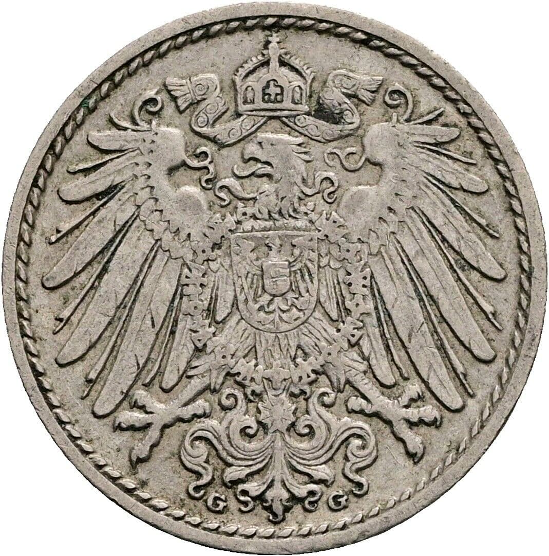 5 Pfennig 1907 G – Rückseite