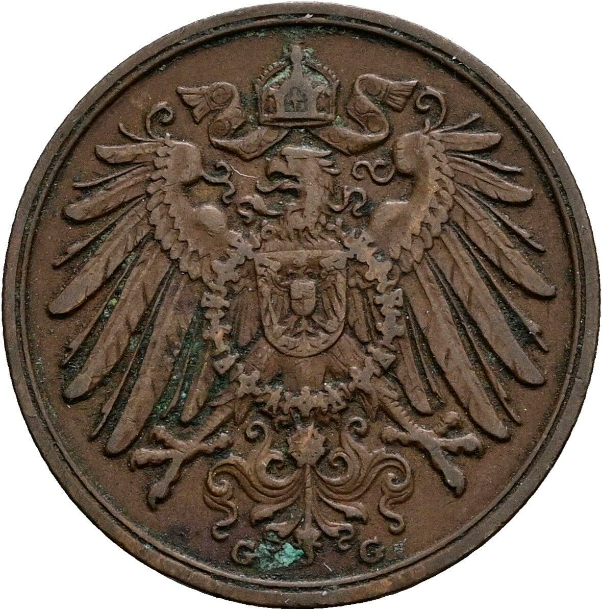 2 Pfennig 1914 G – Rückseite