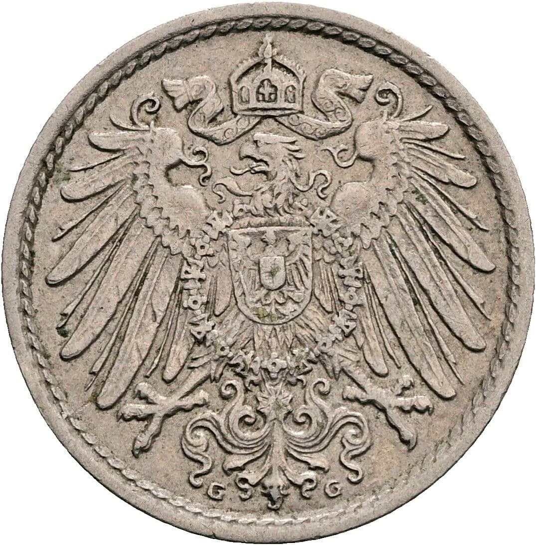 5 Pfennig 1914 G – Rückseite