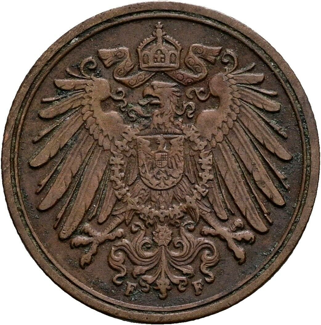 1 Pfennig 1895 F – Rückseite