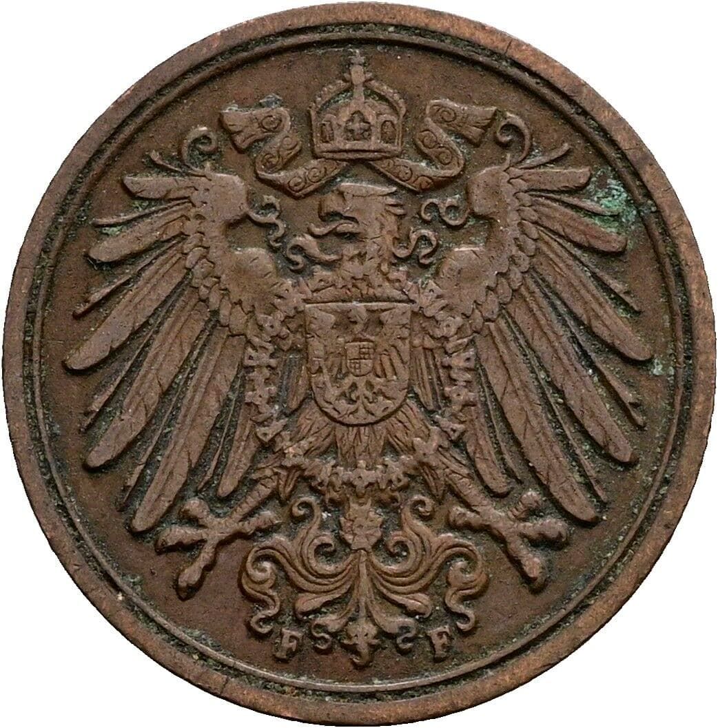 1 Pfennig 1898 F – Rückseite