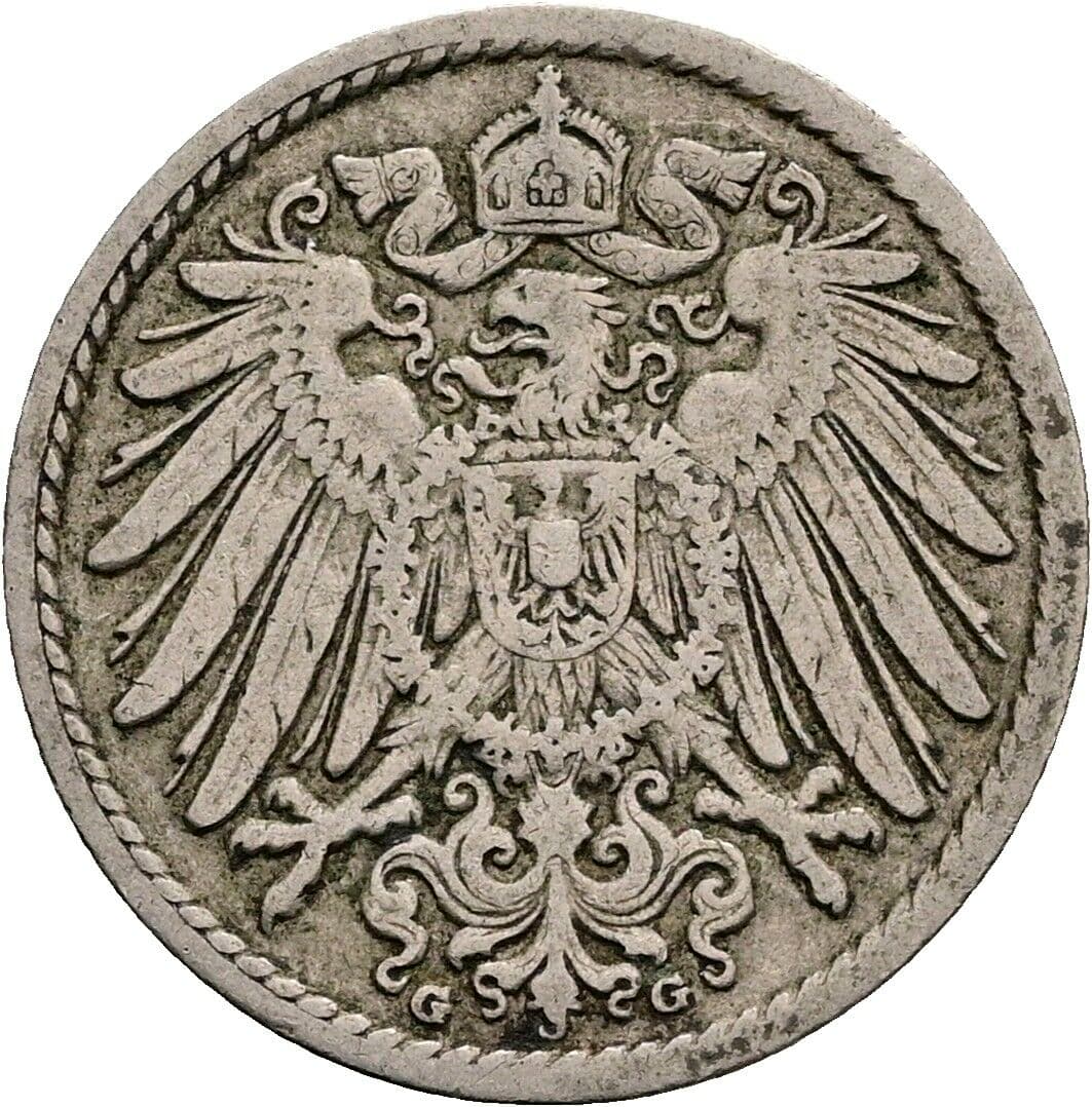 5 Pfennig 1904 G – Rückseite