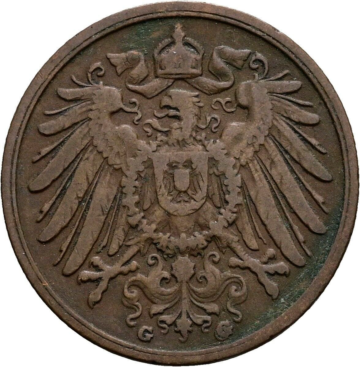 2 Pfennig 1905 G – Rückseite