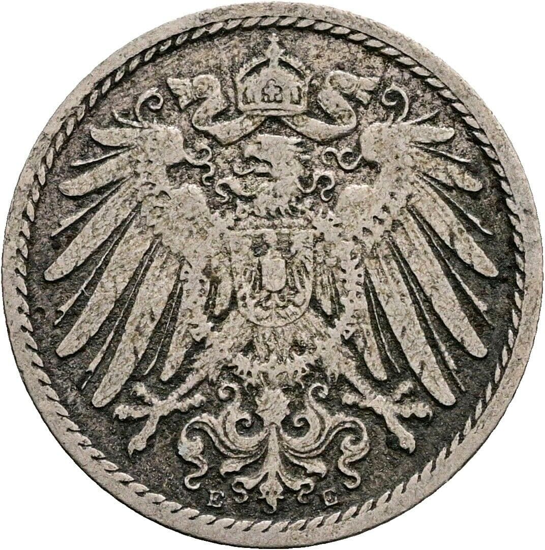 5 Pfennig 1892 E – Rückseite