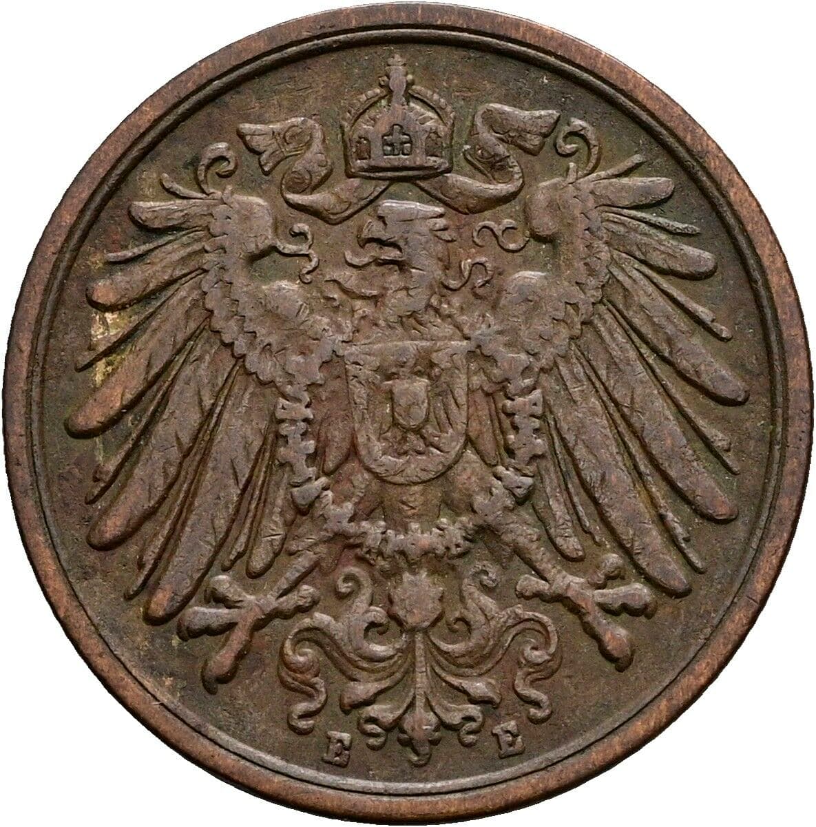2 Pfennig 1914 E – Rückseite