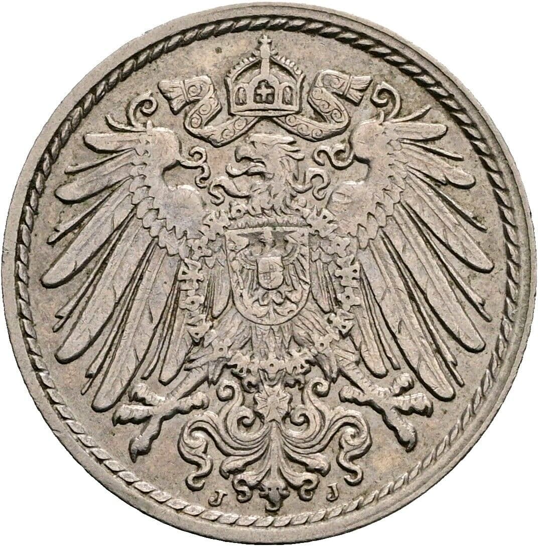 5 Pfennig 1914 J – Rückseite
