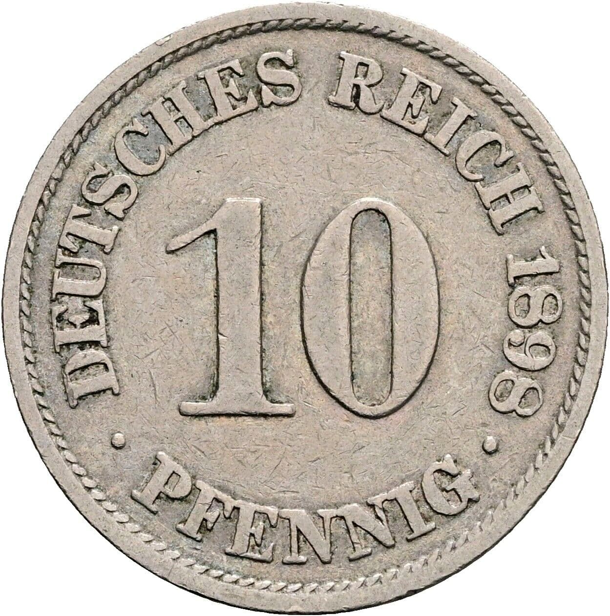 10 Pfennig 1898 A – Vorderseite