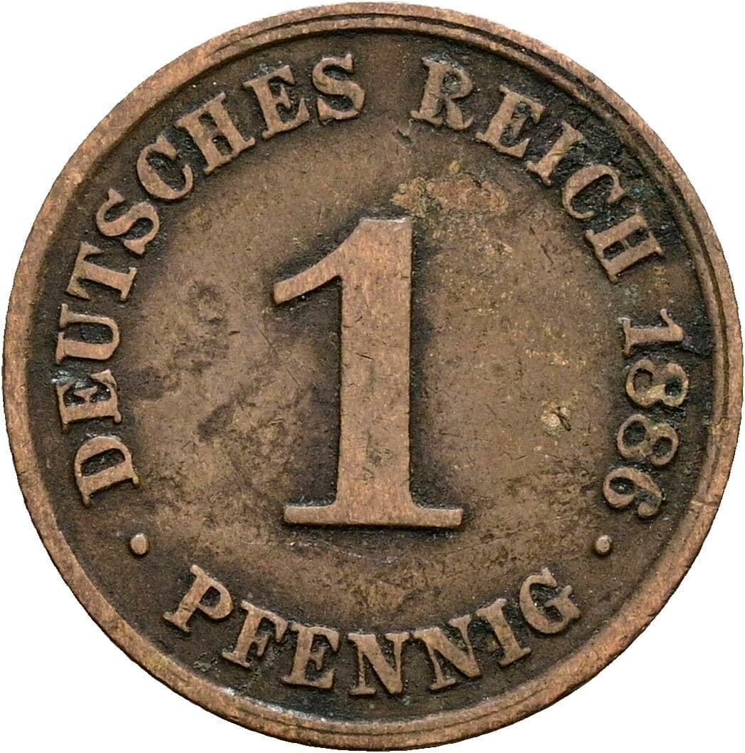 1 Pfennig 1896 J – Vorderseite