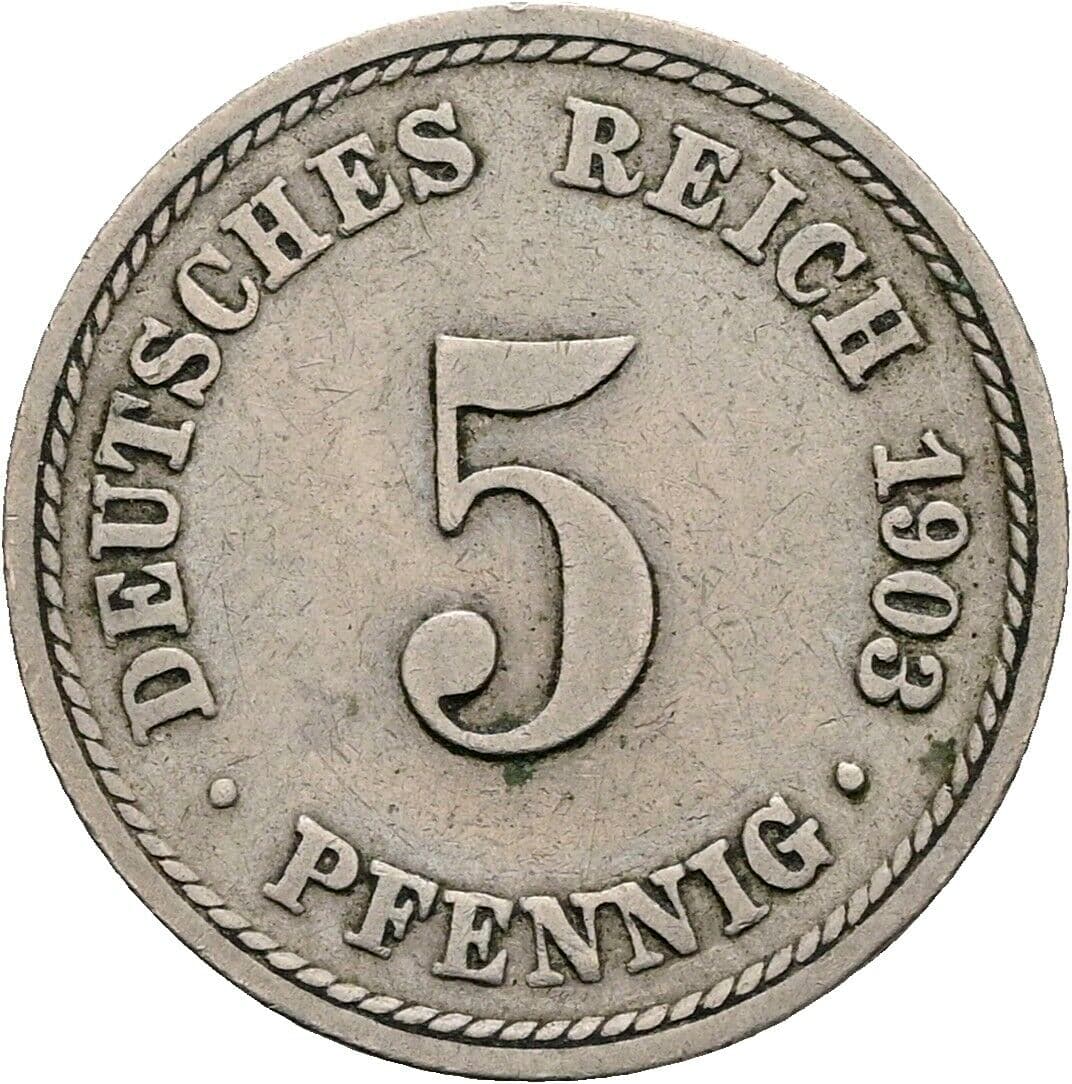 5 Pfennig 1903 A – Vorderseite
