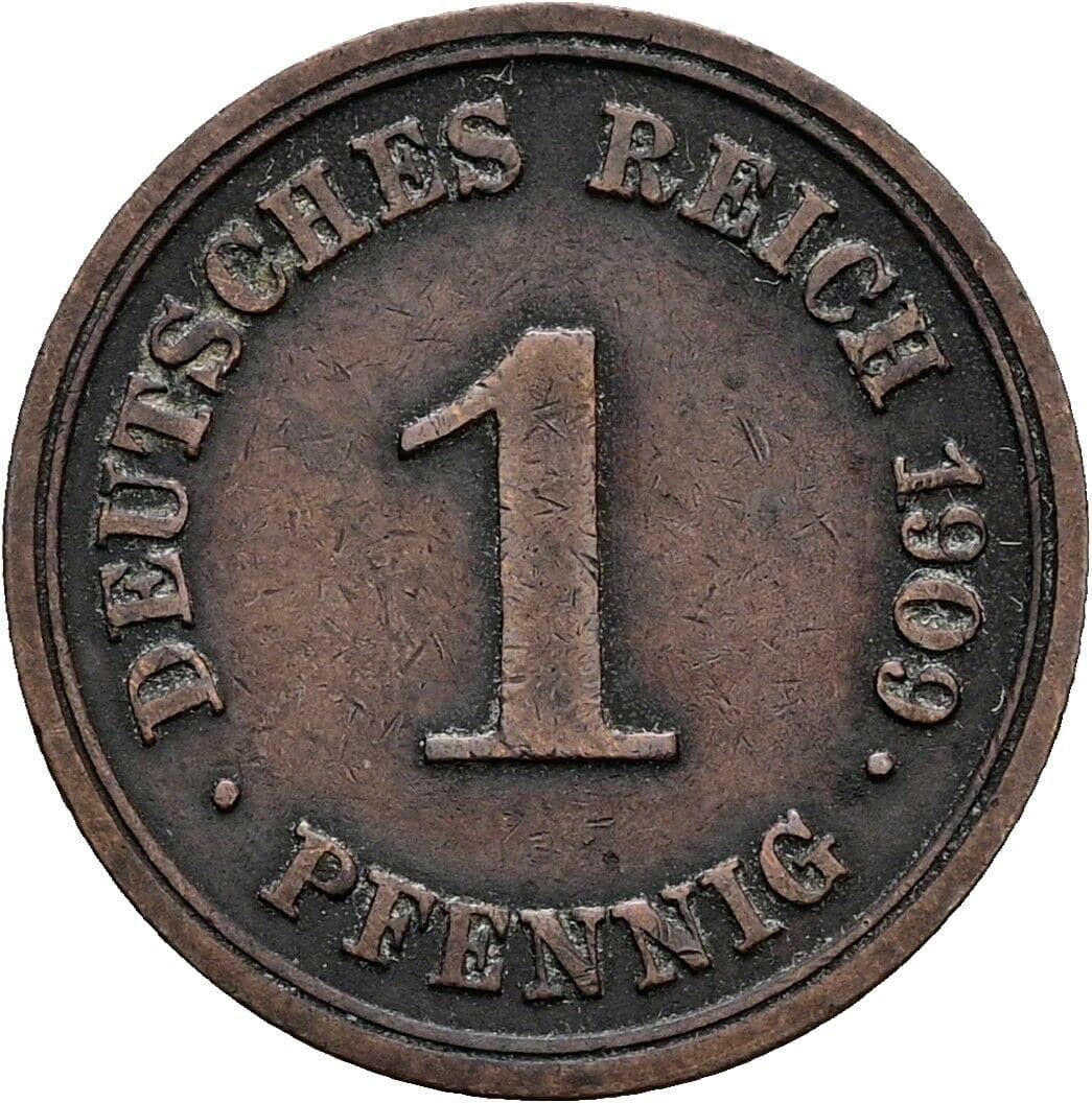 1 Pfennig 1909 E – Vorderseite