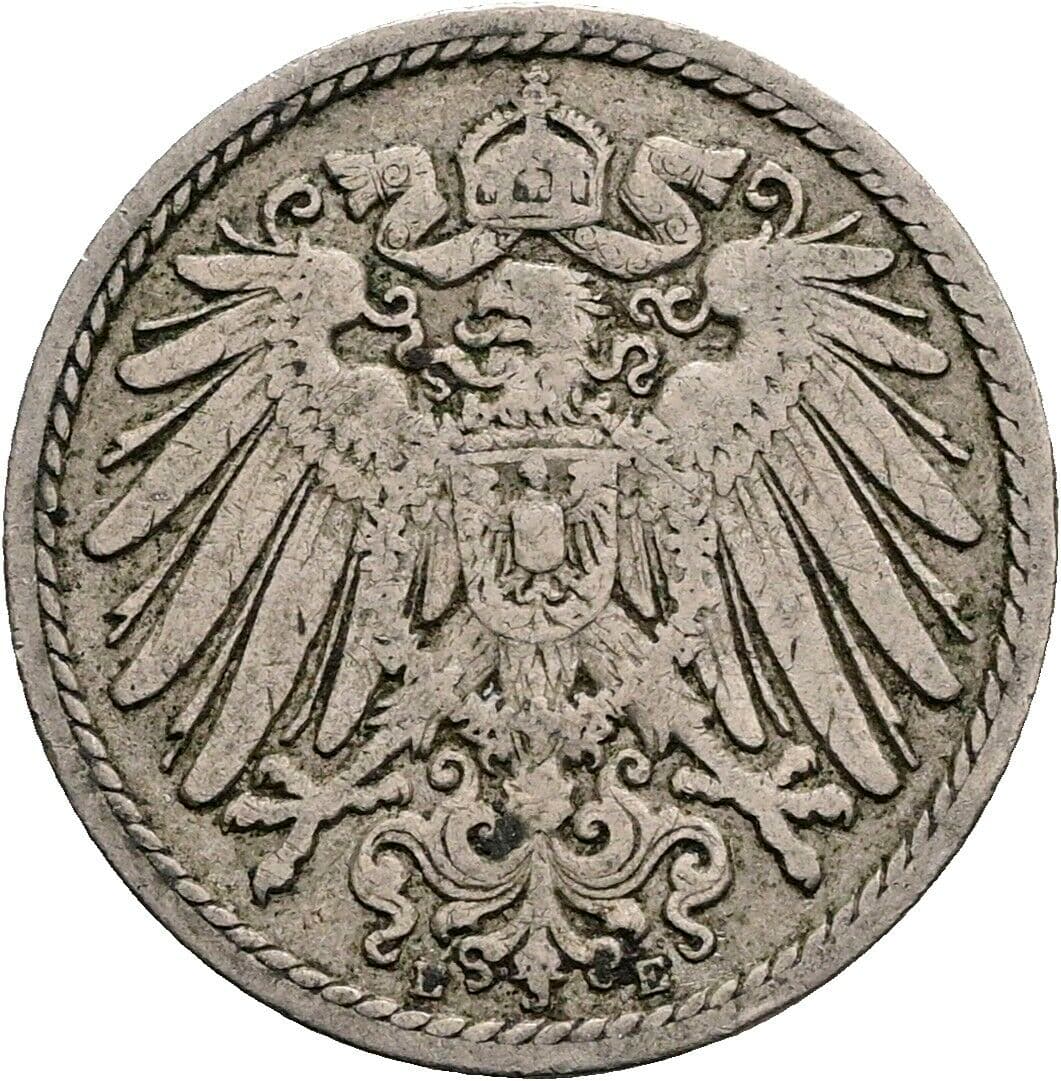 5 Pfennig 1896 E – Rückseite
